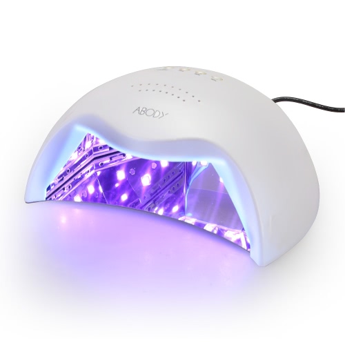 Abody 26/42W LED UV Lamp Nail Dryer Professional Fingernail & Toenail Gel Curing Machine Nail Light 100-240V White US Plug