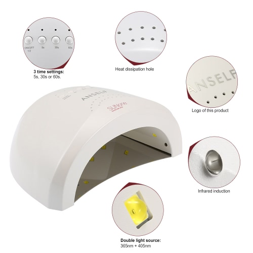 

Anself SUNone LED UV Lamp Nail Polish Dryer Fingernail & Toenail Gel Curing White Light Heater Machine Nail Art Painting Salon Too