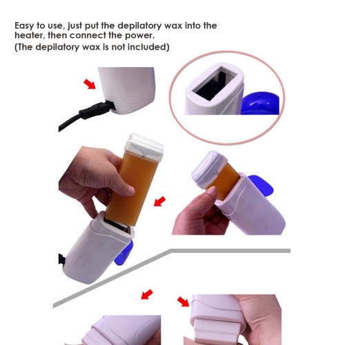 

Depilatory Wax Heater Roller Waxing Hot Cartridge Electric Roll On Depilatory Heater Portable Epilator Hair Removal Warmer With EU Plug