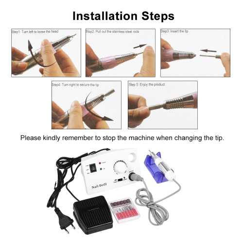 

Electric Nail Drill Machine Diamond Nail File Drill Machine Manicure Polisher Pedicure Master Nail Grinder Bits Kit