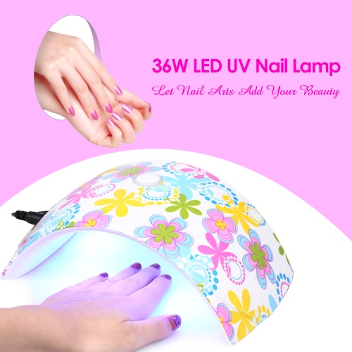 

36W LED UV Nail Lamp Nail Gel Dryer Fingernail & Toenail Gel Curing White Light Flower Pattern Nail Art Painting Nail Tool Optional US/EU/UK/AU Plug