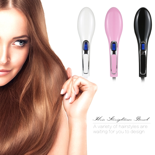 

Straightener Ceramic Heating Detangling Hair Brush Faster Straightening Styling Tools