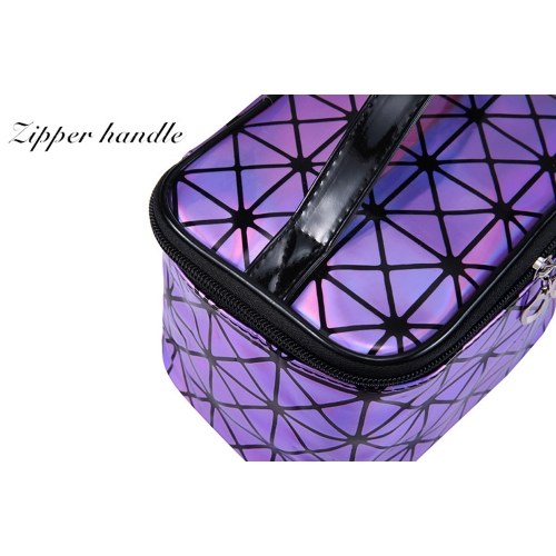 

Large-capacity Functional 3D Optical Maser Cosmetic Bag Women Fashion PU Leather Travel Organizer Suitcase Toiletry Make Up Necessaries Zipper Case Pouch Toiletry Kit Package