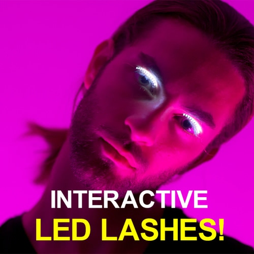

Red LED Eyelashes Waterproof Interactive Unisex Light Luminous Shining Charming Eyelashes for Nightclub Birthday Party Rave Party 1Pair False Eye Lash Makeup