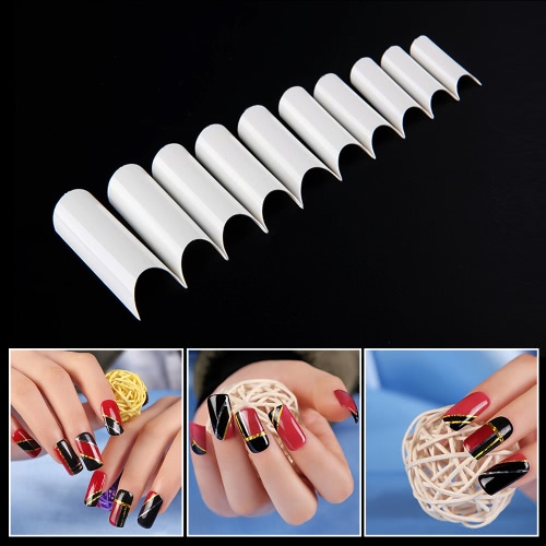 

500Pcs/Pack French Acrylic C Curve Mold 10 Size Fake Nails Tips