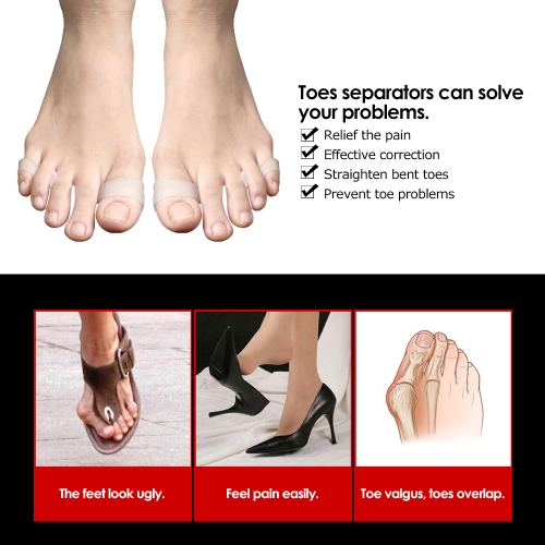 

1 Pair Toes Separators Hallux Valgus Overlapping Correction Separation Spacers Yoga Hammer Toe Stretchers Silicone