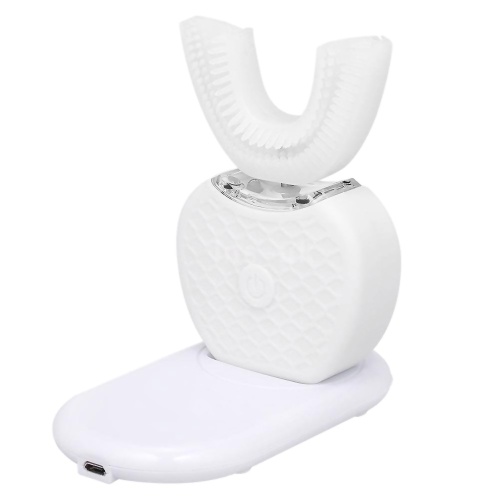 

U Shape Ultrasonic Electric Toothbrush With 4 Modes Timer 360 Degree Wireless Charging Oral Teeth Whitening Cleaning Rechargeabl Personal Care Appliances (White)