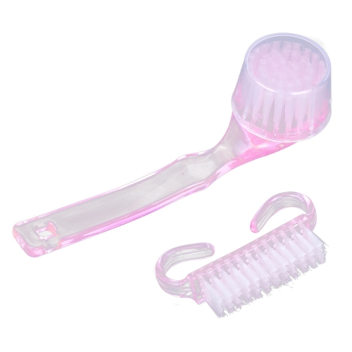 

2Pcs Professional Manicure Tools Plastic Handle Nail Brushes Clean Dust Nail Art Accessories