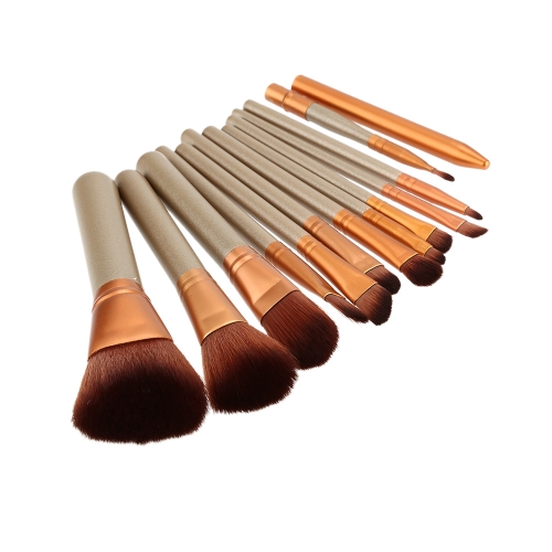 12 Pcs/set New Makeup Brushes Facial Makeup Brush Eyeshadow Brush Lip Brush Eyeliner Brush Professional Cosmetic Kit Brushes Tools Beauty Set With Metal Box