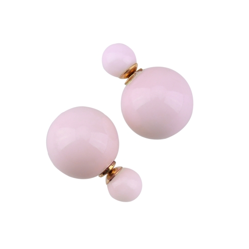 

1 Pair Fashion Double Side Earrings Big Pearl Stud Ear Jewelry for Women