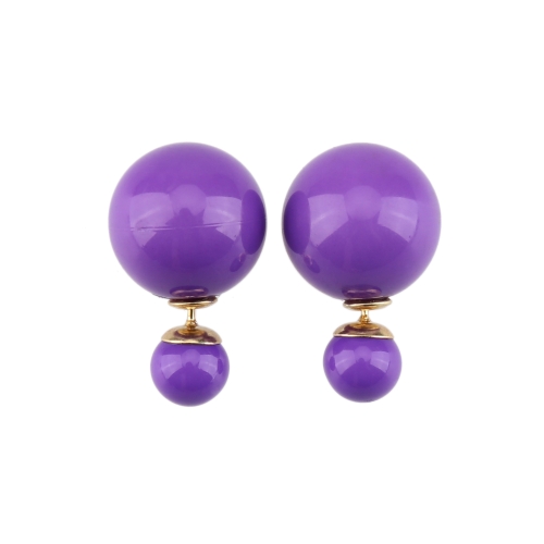 

1 Pair Fashion Double Side Earrings Big Pearl Stud Ear Jewelry for Women
