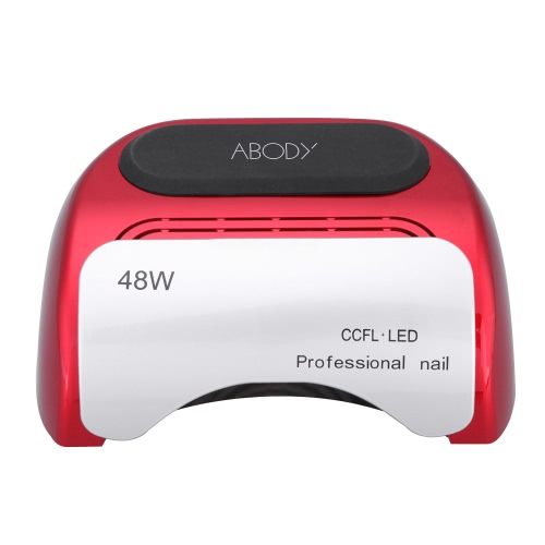 100-240V 48W Professional CCFL + LED UV Lamp Light Beauty Salon Nail Dryer with Automatic Induction Timer Setting Red