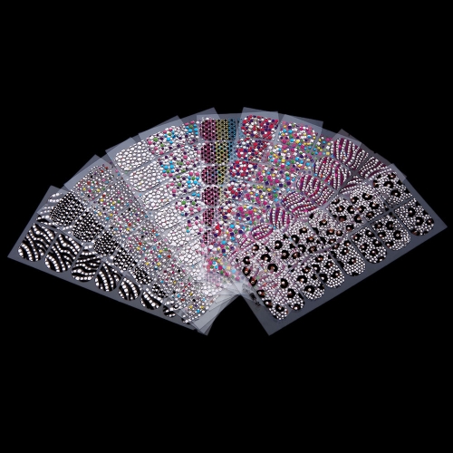 16pcs/Pack Nail Art Sticker Aufkleber Transparent Mädchen DIY 3D Design Strass Eco-friendly