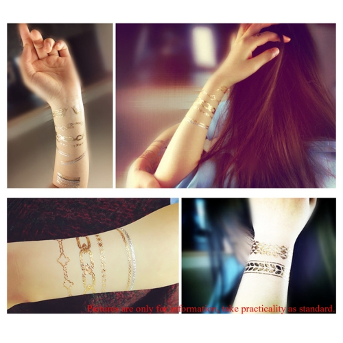

Temporary Metallic Tattoo Gold Silver Jewelry Inspired Flash Tattoos Sticker