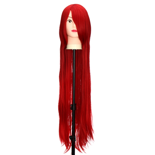 Pure Red 1m  Long Staight Wig Anime Character Cosplay Stage Role Forehead Fringe