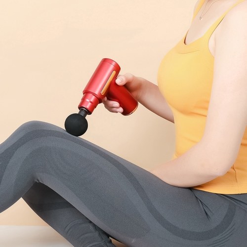 Portable Fascia Massage Gun with 4 Replaceable Massage Heads 6 Vibration Speeds Type-C Charge 