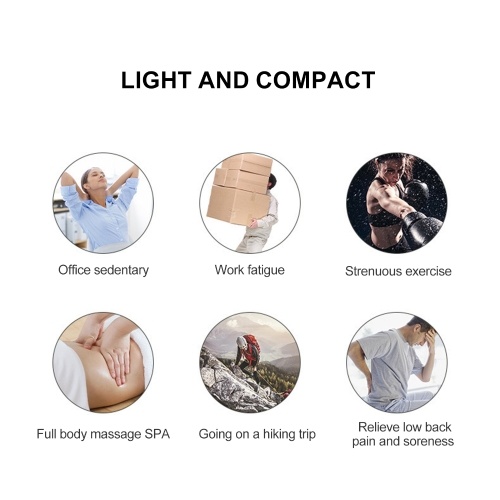 Portable Fascia Massage Gun with 4 Replaceable Massage Heads 6 Vibration Speeds Type-C Charge 