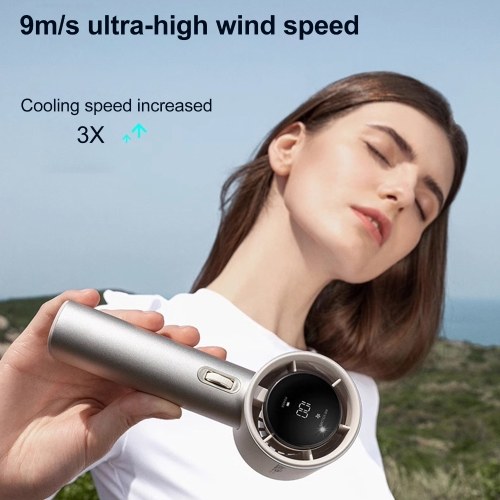 Portable Handheld Fan 1-199 Speed Levels Mini Fan with Digital Display Large Capacity Rechargeable Battery for Outdoor Use Camping Travel 