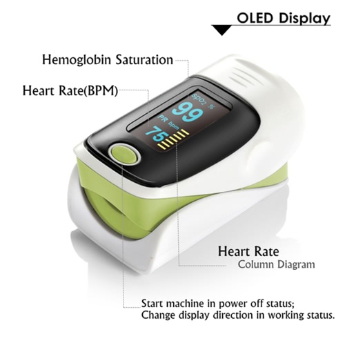 

Portable SpO2 Fingertip Pulse Instant Read Digital Oximeter Blood Oxygen Sensor Saturation Monitor Meter OLED Display Auto Power o