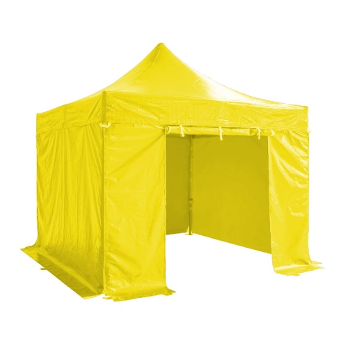 Folding Tent PRO Структура серии 50мм Алюминий + 4 двухсторонним ПВХ 520g / м² брезент 3x3m для профессиональных потребностей или ежедневного использования Желтый