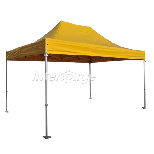 Folding Tent PRO Series 50mm Aluminium Structure in PVC 520g/m² Tarpaulin 3x4.5m  for Professional Needs or Daily Use Yellow