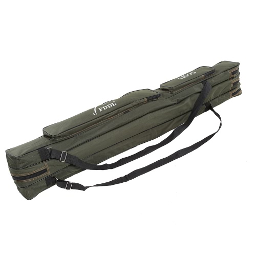 Pêche pliante Portable Rod Transporteur Canvas Pêche Pole Rangements Bag Case engins de pêche Tackle