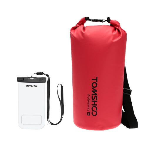 TOMSHOO 10L / 20L exterior resistente al agua seco saco del bolso bolsa de almacenamiento con la caja del teléfono impermeable para viajar Rafting canotaje kayak Canoa que acampa snowboard