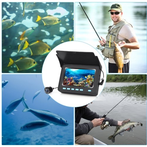 20M/30M 1200TVL Underwater Fishing Camera Fish Finder 4.3`` LCD Monitor 8PCS IR LED Night Vision Camera for Ice Boat Fishing 