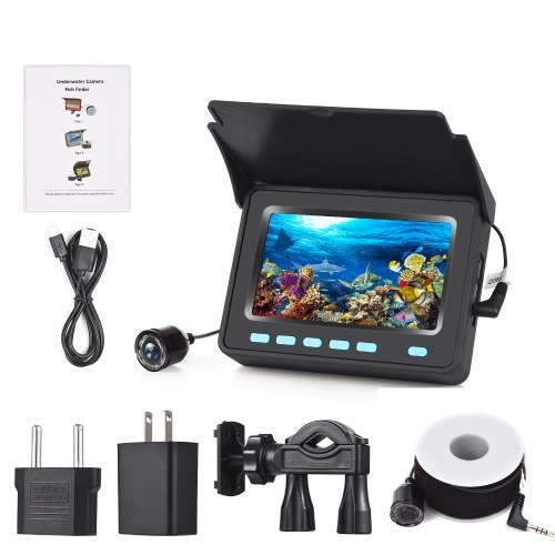 20M/30M 1200TVL Underwater Fishing Camera Fish Finder 4.3`` LCD Monitor 8PCS IR LED Night Vision Camera for Ice Boat Fishing 