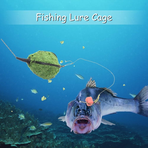 Fishing Bait Cage Inline Method Feeder Basket Fishing Lure Cage Fish Bait Basket Holder Fishing Accessory with Lead Sinker 30g/40g/45g/60g