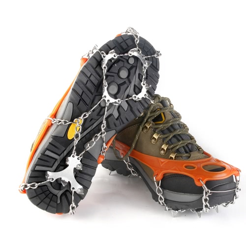 

1 Pair 13 Teeth Crampons Non-slip Shoes Cover Stainless Steel Crampon Traction Device Outdoor Ski Ice Snow Hiking
