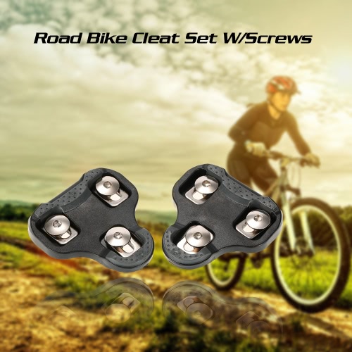 Road Bike Cleat Road Bike Cleat Set W/ Screws 6 Degree Float Bicycle Cleats for LOOK KEO Clip-in Pedals