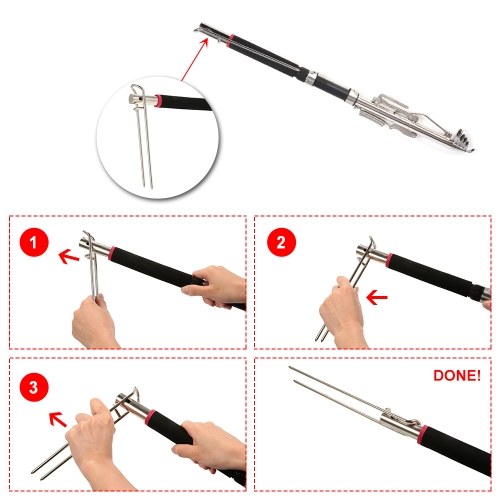 

Lixada Adjustable Telescopic 2.1/2.4/2.7m Fishing Rod Automatic Rod Sea Shore River Lake Fishing Rod with Stainless Steel Ends Field Cutting