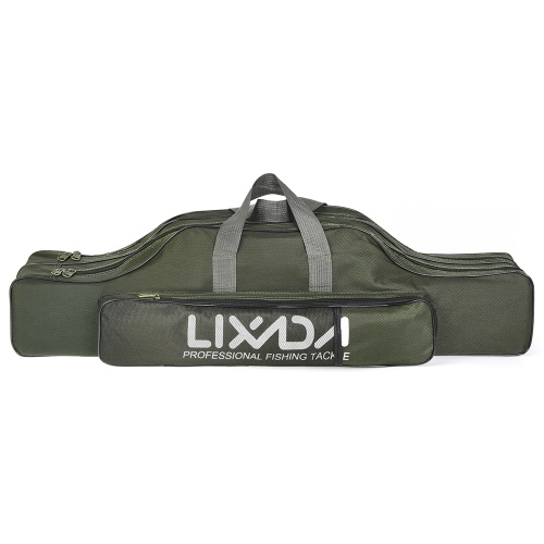 Lixada 100cm/130cm/150cm Fishing Bag Portable Folding Fishing Rod Reel Bag Fishing Pole Gear Tackle Tool Carry Case Carrier Travel Bag Storage Bag Organizer