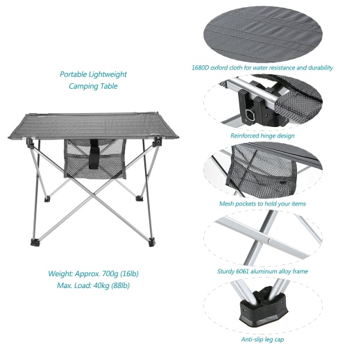 

Outdoor Foldable Camping Picnic Tables Portable Compact Lightweight Folding Roll-up Table for Travel Beach Picnic Party