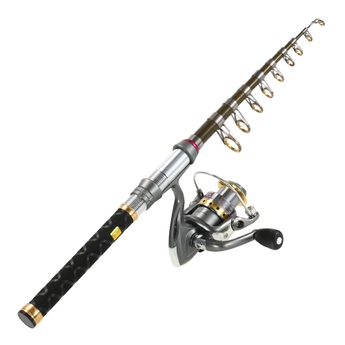 Lixada 99% Carbon Fiber Telescopic Fishing Rod and Reel Combo Full Kit Spinning Fishing Reel Fishing Line Lure Gear Organizer Pole Set