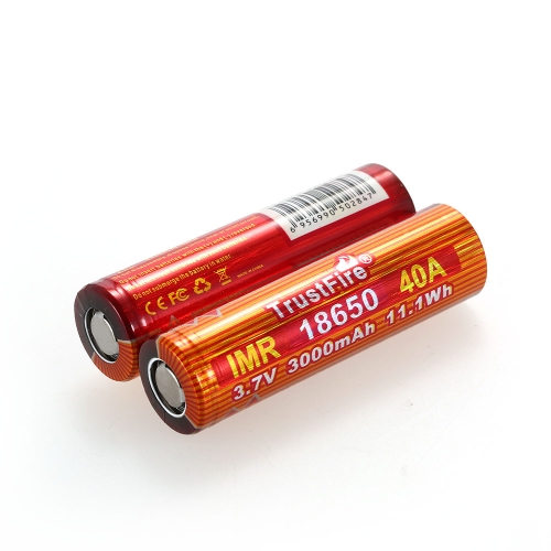 

TrustFire 2PCS IMR 18650 Аккумулятор 3000mAh 3.7V 40A Высокоскоростной перезаряжаемый литий-ионный аккумулятор для электронной сигареты Светодиодный фонарик