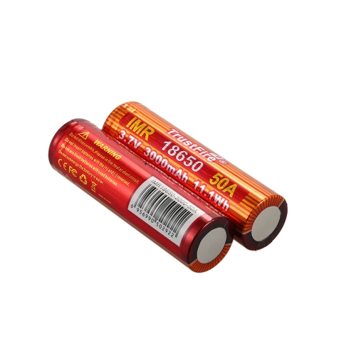 

TrustFire 2PCS IMR 18650 Аккумулятор 3000mAh 3.7V 50A Высокоскоростной перезаряжаемый литий-ионный аккумулятор для электронной сигареты Светодиодный фонарик