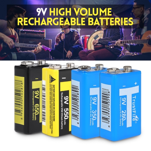 

Trustfire 9V Li-ion High Volume Rechargeable Batteries
