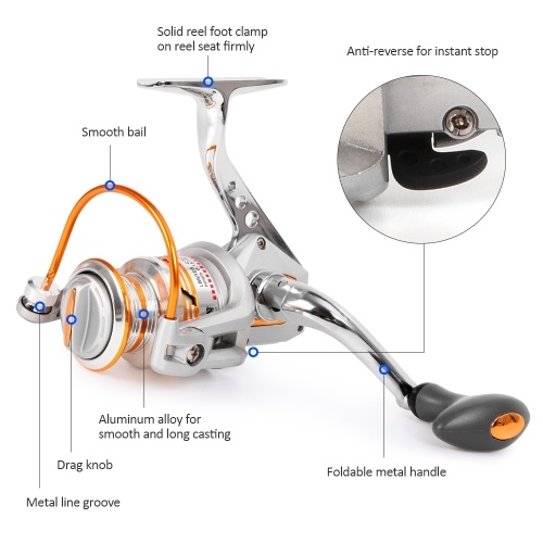 

10+1 BB Fishing Reel Left/Right Interchangeable Collapsible Handle Fishing Spinning Reel Ultra Light Smooth Spinning Reel