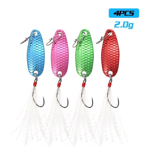 

4pcs Multi Colors Mini Metal Spoon Lures Set