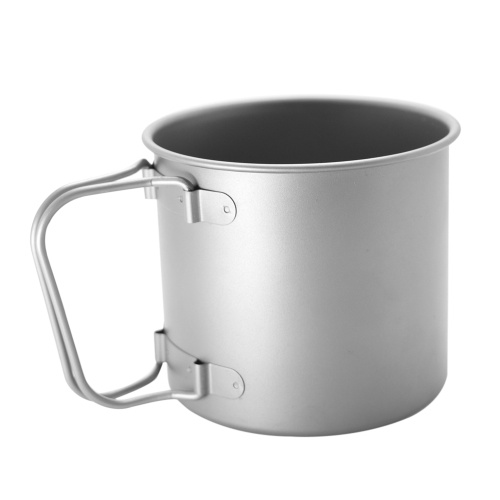 Titanium Cup Camping Backpacking Hiking Mug Ultralight Folding Handle Cup