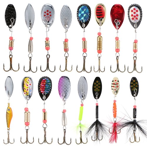 

16Pcs Metal Sequins Fishing Lures Set with Barbed