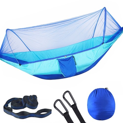 

Outdoor Hammock with Mosquito Net Tree Straps Portable Storage Bag Double & Single for Weekends Camping