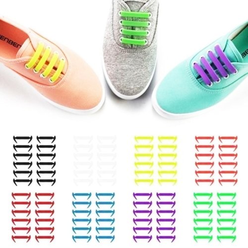 No Tie Shoelaces Waterproof Elastic Silicone Tieless Shoe Lace