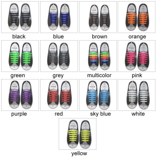

No Tie Shoelaces Waterproof Elastic Silicone Tieless Shoe Lace