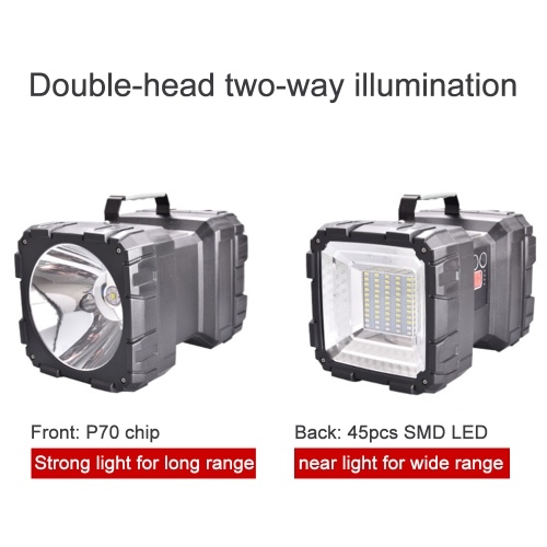 

Bright Dual Head Rechargeable Portable USB Flashlight