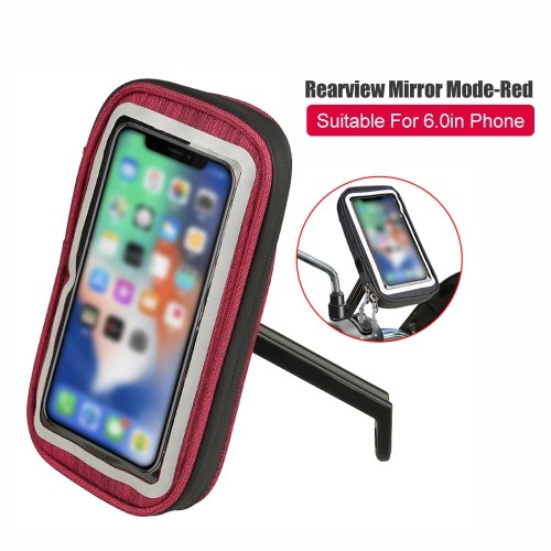 

Bike Electrombile Mobile Phone Bag Bracket Red Rearview Mirror Mode