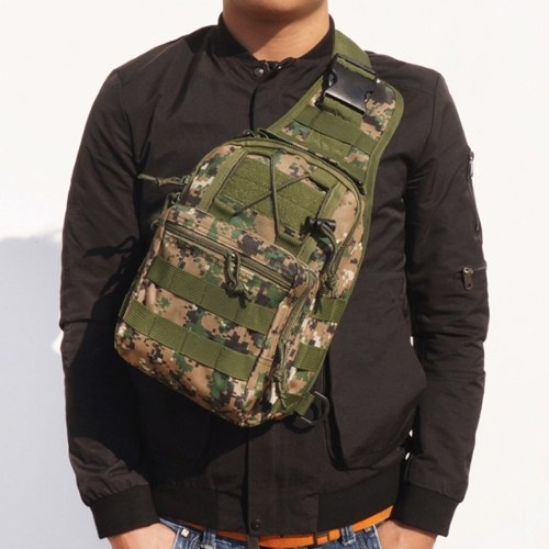 

Men Outdoor Backpack Sport Bag Zipper Adjustable Stappy Shoulder Backpack Pouch Chest Bag