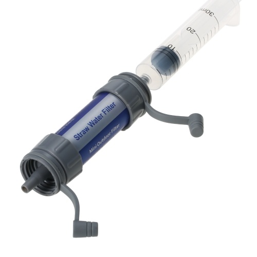 Outdoor Water Filtration System Water Filter with Drinking Pouch & Straw 